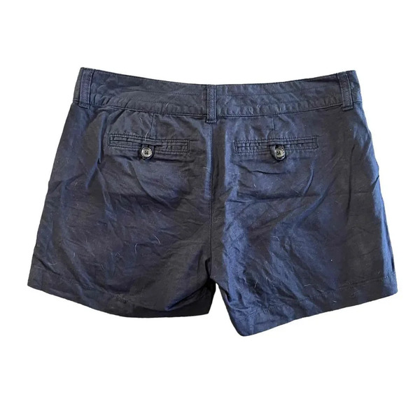 Banana Republic Navy Linen Blend Chino Shorts Pockets Button Closure Size 4 - Picture 4 of 4